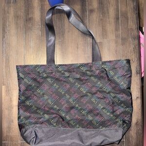 Victoria's Secret Black Tote with Pink and Green Accents